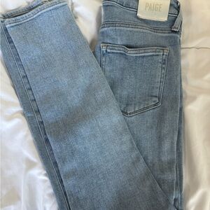 PAIGE Women's Light Blue Straight Leg Jeans